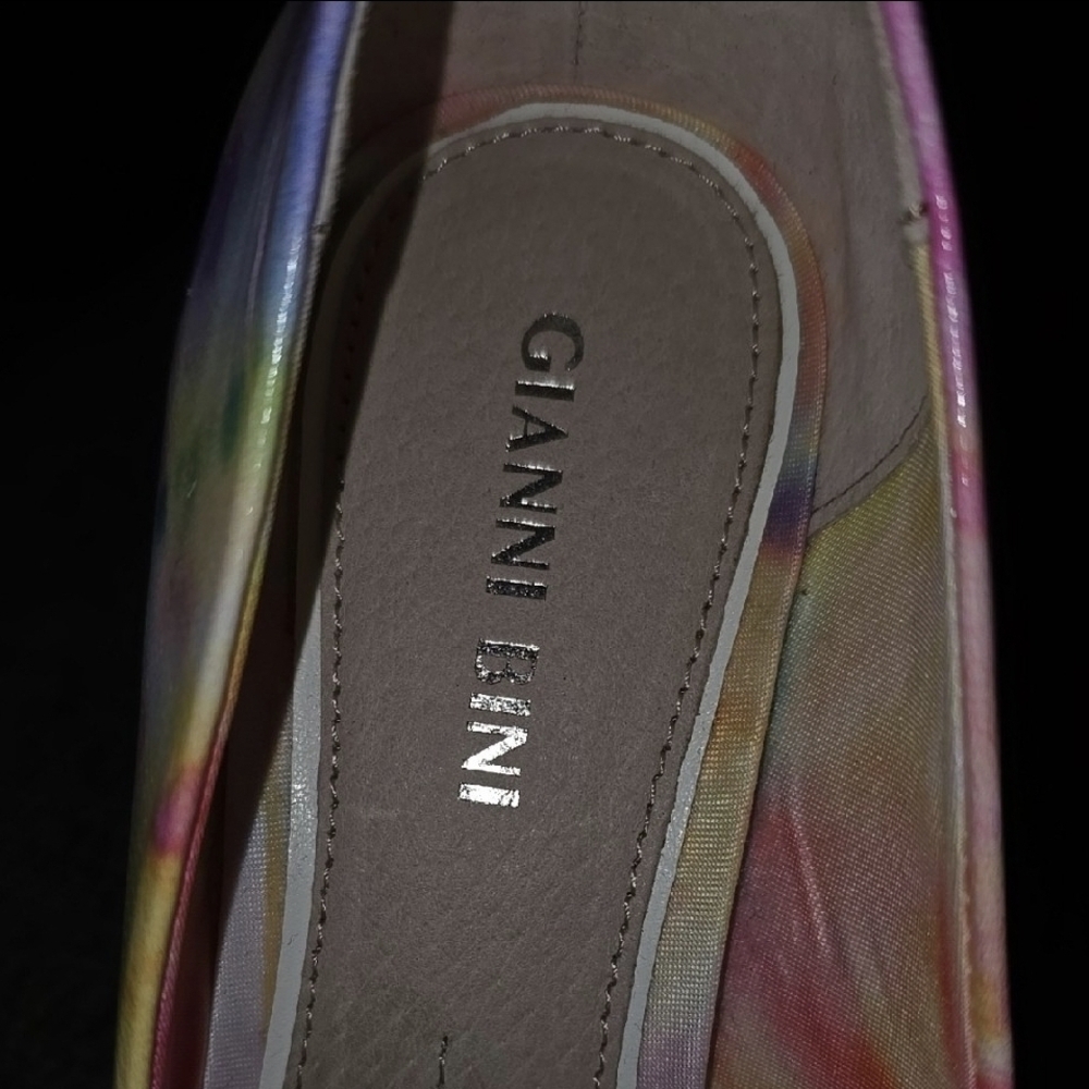 Gianni Bini Pink and Yellow Heels Vibrant Stiletto Pumps - Picture 3 of 5